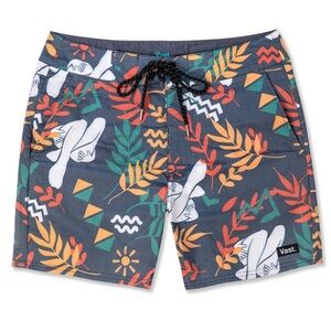 Vast Tropical Print Swim Trunks